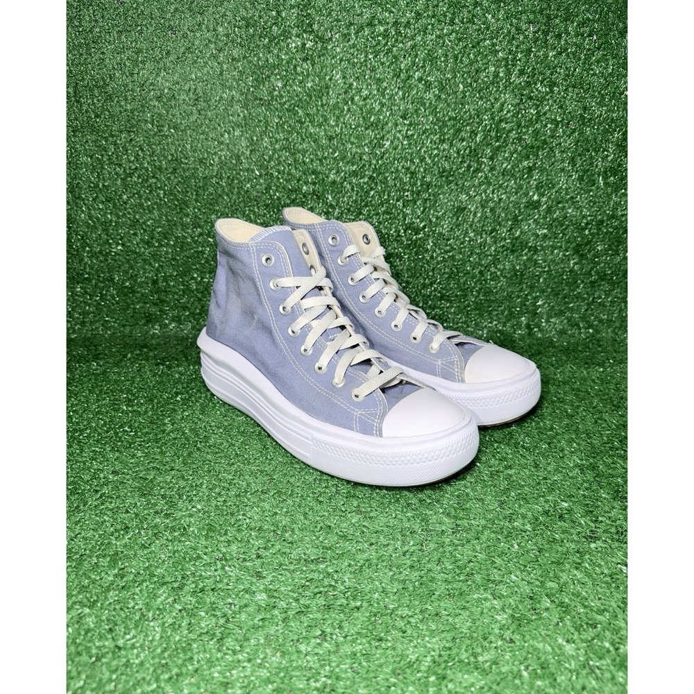 Converse Womens 10 CT All Star Move Platform Shoes Blue White High Top Sneakers - Picture 5 of 11